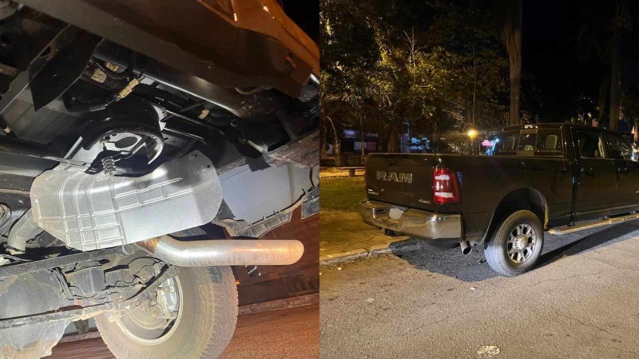 Estepes da caminhonete estavam sendo furtados. (Foto: Reprodução)