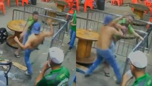 Homem foi atacado na porta da distribuidora de bebidas. (Foto: Reprodução)
