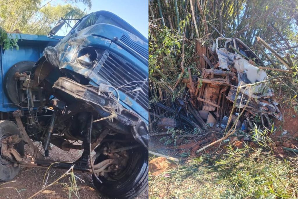 Motorista de caminhonete é levado para hospital de Anápolis após grave acidente na GO-330