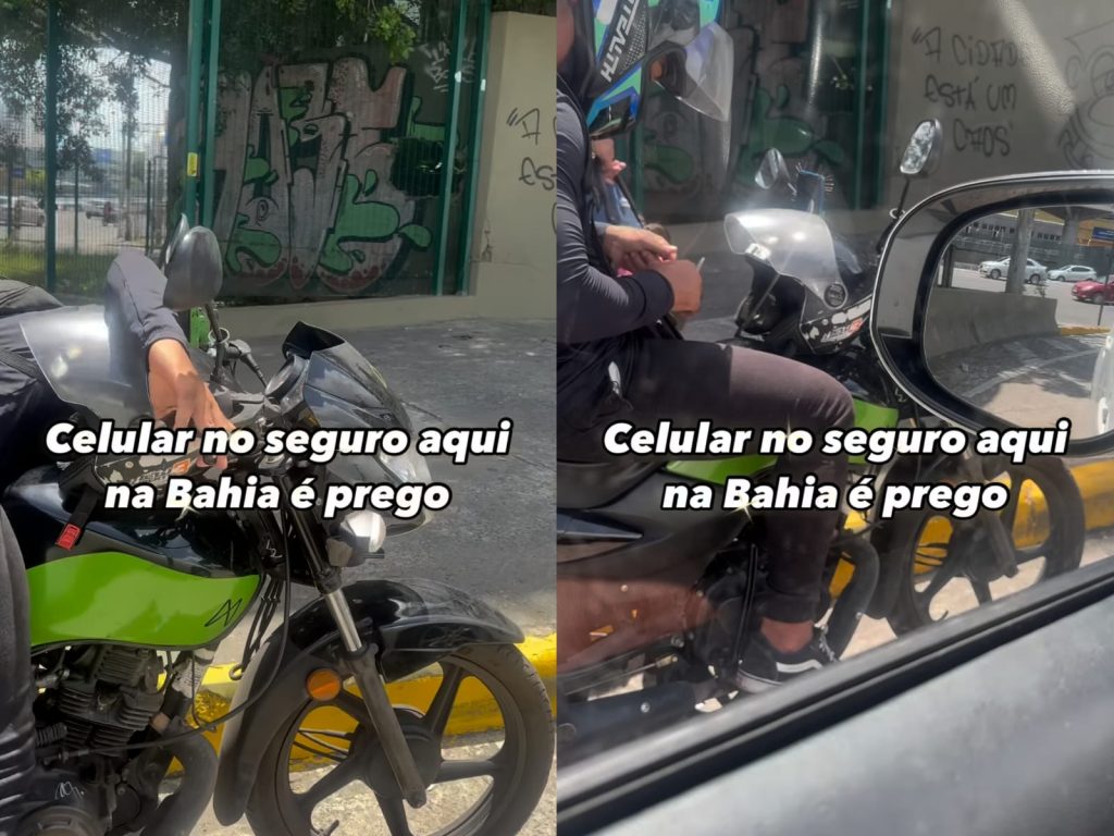 Motociclista cria método simples e eficaz para não ter o celular roubado no trânsito
