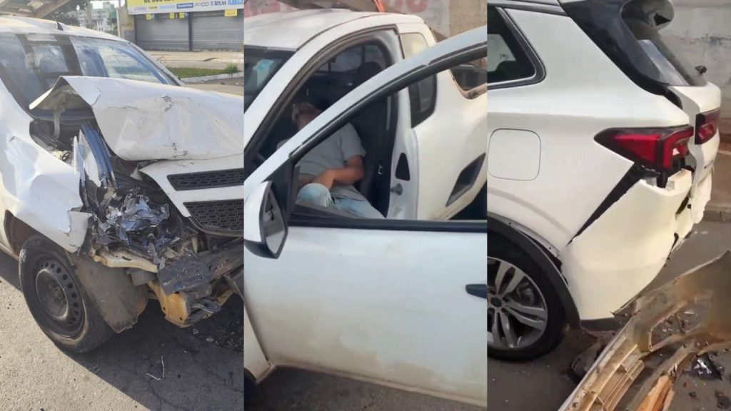 Motorista foi encontrado dormindo após causar o acidente. (Foto Divulgação/PM)