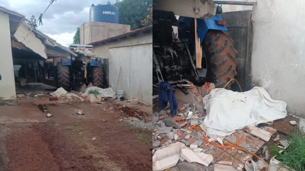 Tratou passou por cima da vítima e destruiu residências. (Foto: Reprodução)