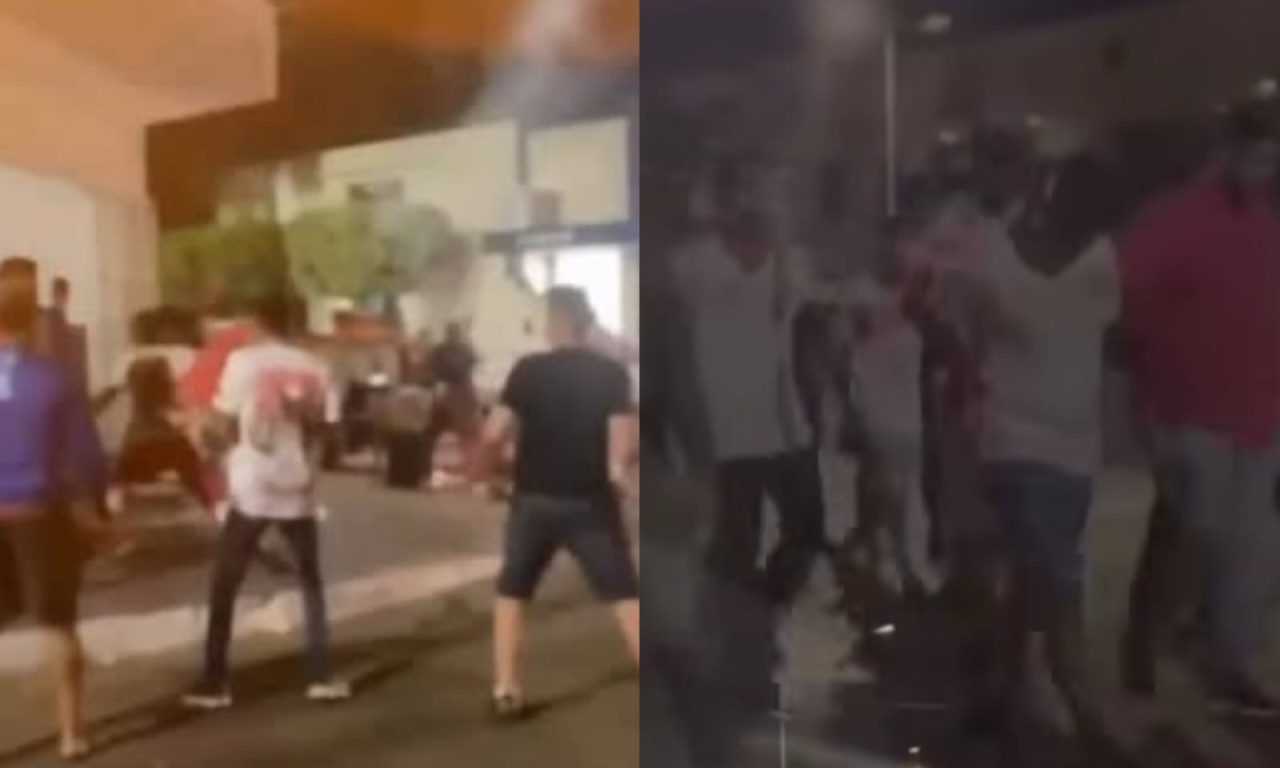 Vídeo flagra briga generalizada entre torcedores da Anapolina e do Trindade antes de partida