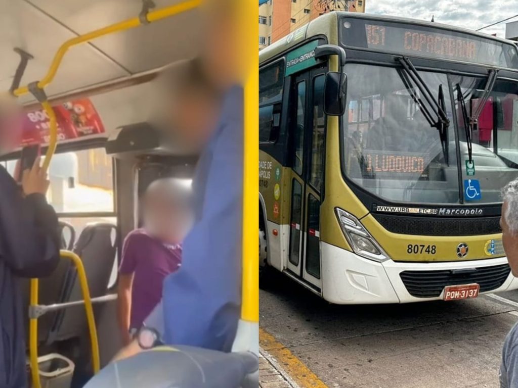 Homem foi flagrado se masturbando em ônibus de Anápolis. (Foto: Reprodução/Danilo Boaventura)