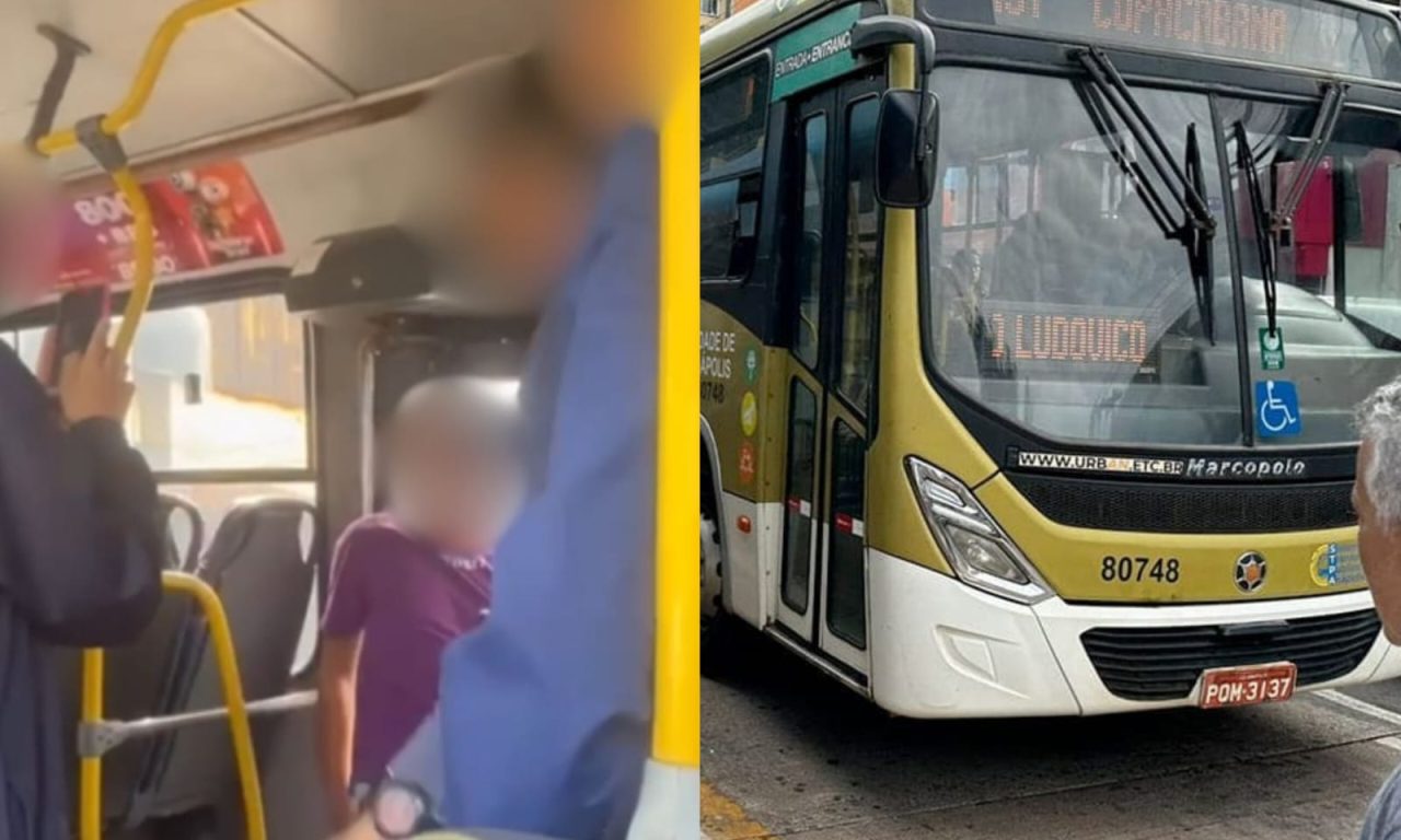 Homem foi flagrado se masturbando em ônibus de Anápolis. (Foto: Reprodução/Danilo Boaventura)