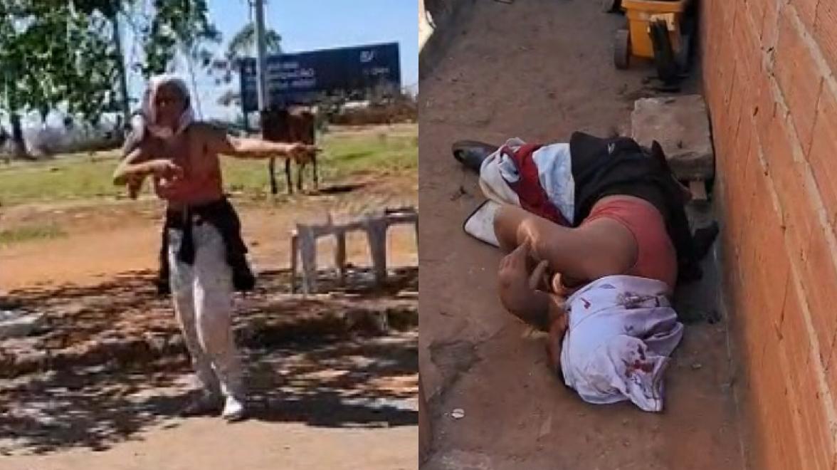Major da PM orienta moradores após relatos de mulher que estaria agredindo pessoas na região do Filostro