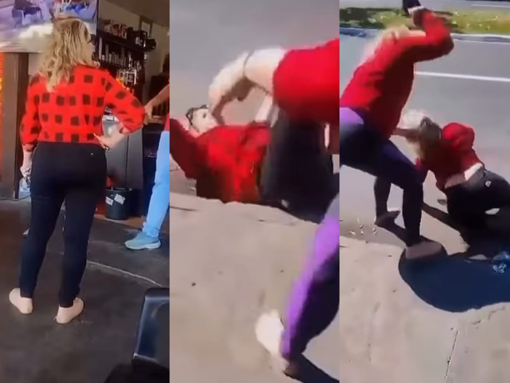 Briga foi registrada em vídeo por testemunhas. (Foto: @nitimnoticias_oficial)