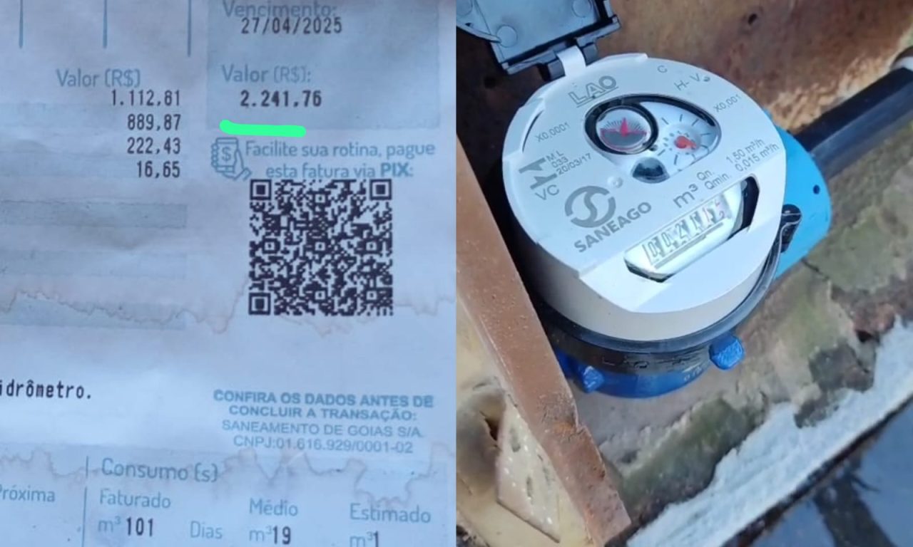 Dono do imóvel registrou vazamento no hidrômetro, com conta superando os R$ 2.241. (Foto: Arquivo Pessoal)
