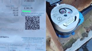 Dono do imóvel registrou vazamento no hidrômetro, com conta superando os R$ 2.241. (Foto: Arquivo Pessoal)