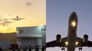 Registro dos aviões passando sobre o estabelecimento chocaram os internautas. (Foto: Redes Sociais)