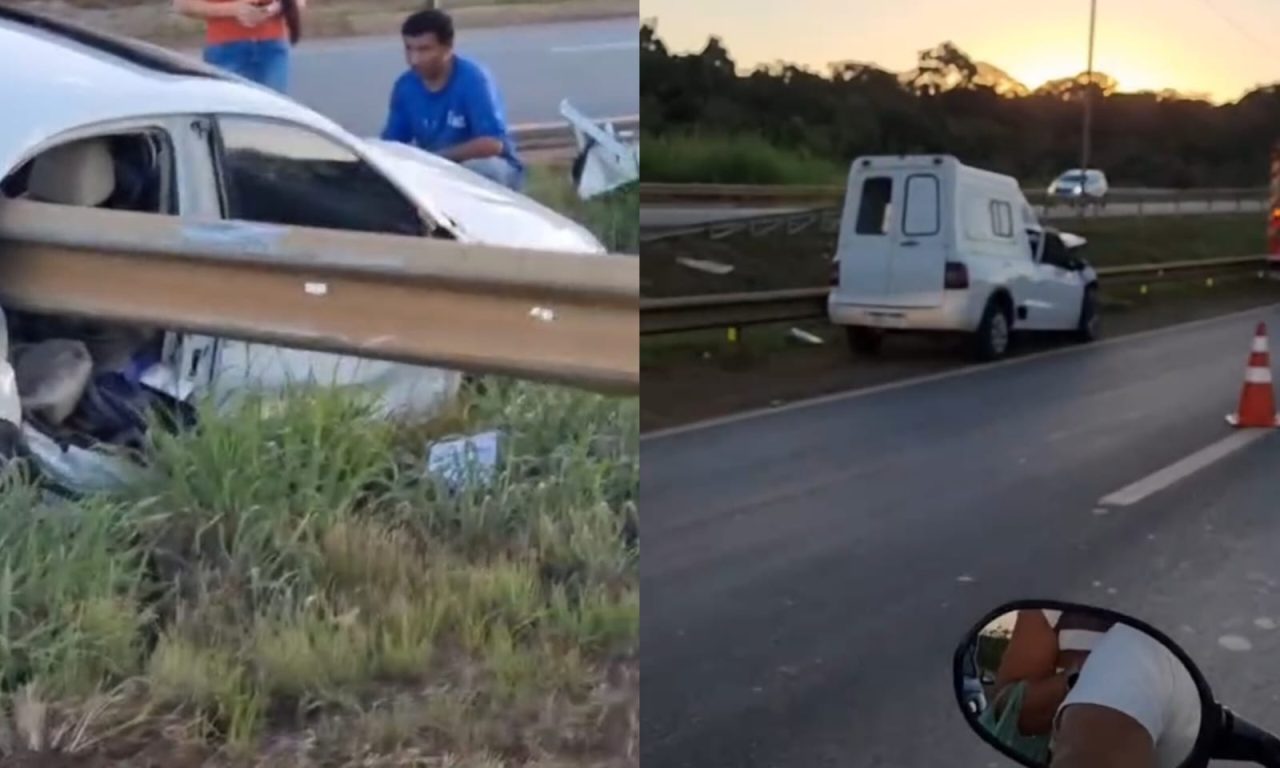 Motorista do furgão ficou gravemente ferido após o acidente. (Foto: Reprodução)