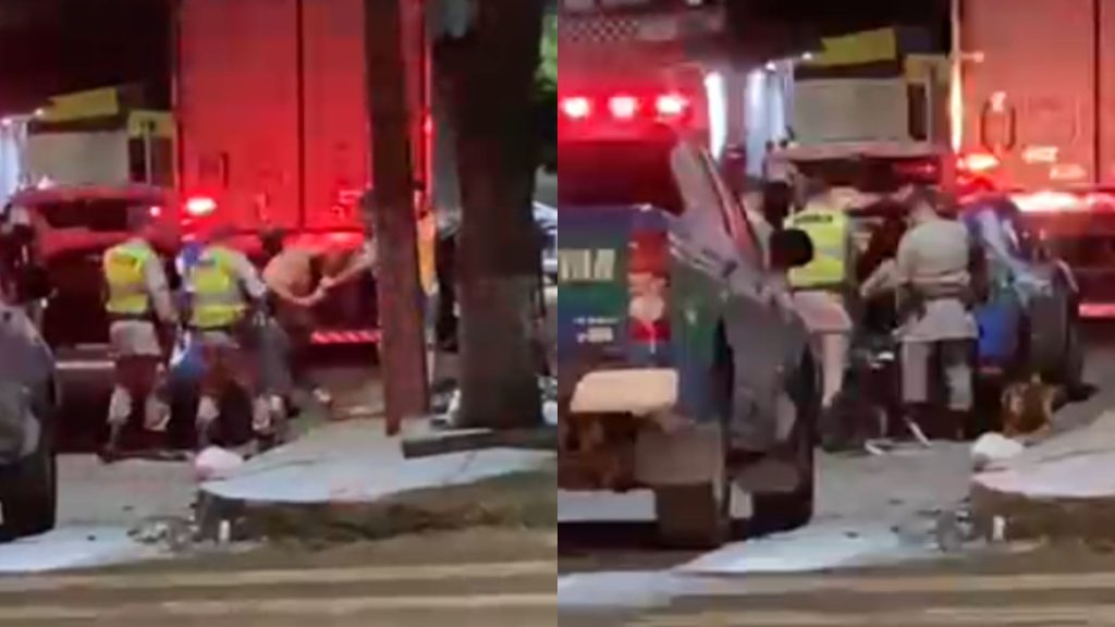 Suspeito foi preso após o esfaqueamento.