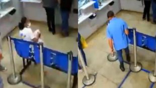 Câmeras flagraram quando mulher furtou a carteira.