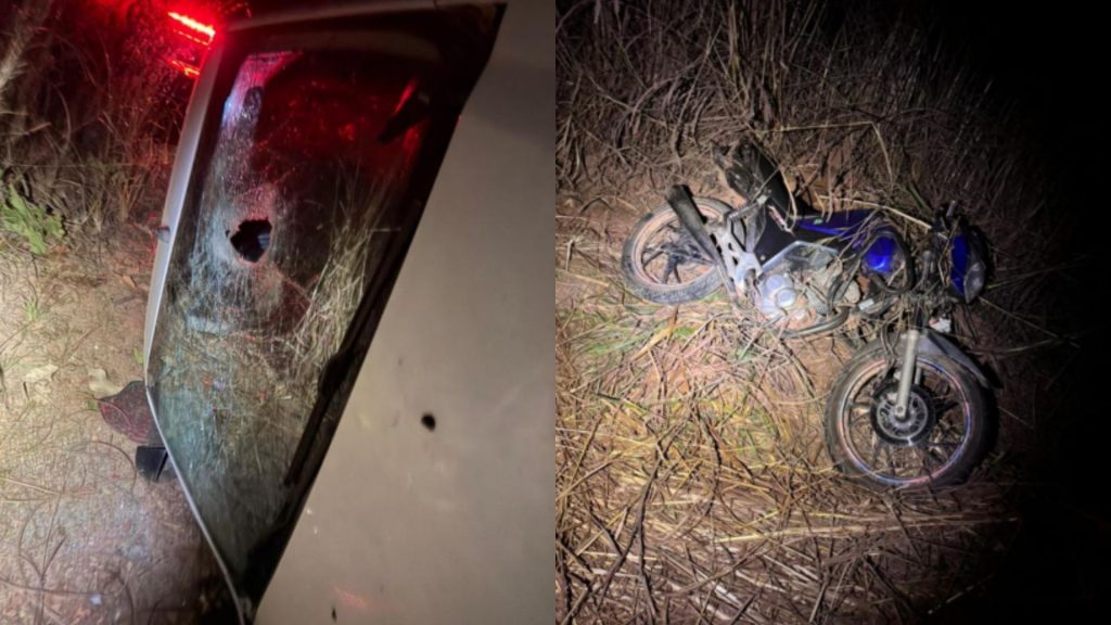 Acidente em Faina envolveu uma caminhonete e uma motocicleta.