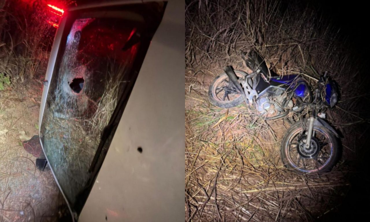 Acidente em Faina envolveu uma caminhonete e uma motocicleta.