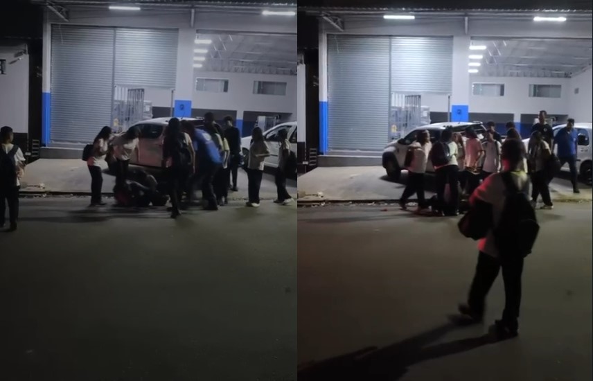 Vídeo registra confusão e briga entre alunas de colégio estadual em Nerópolis