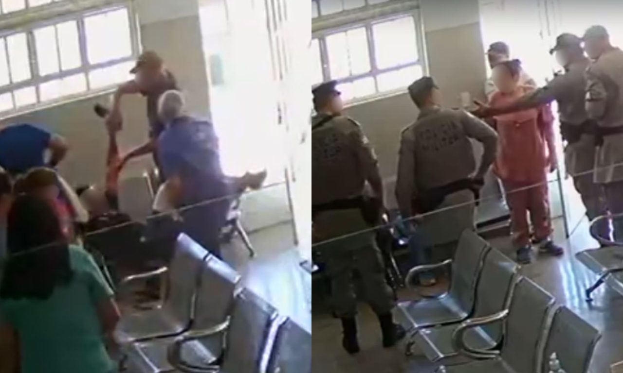 Momento do socorro foi registrado pelas câmeras de segurança do hospital.