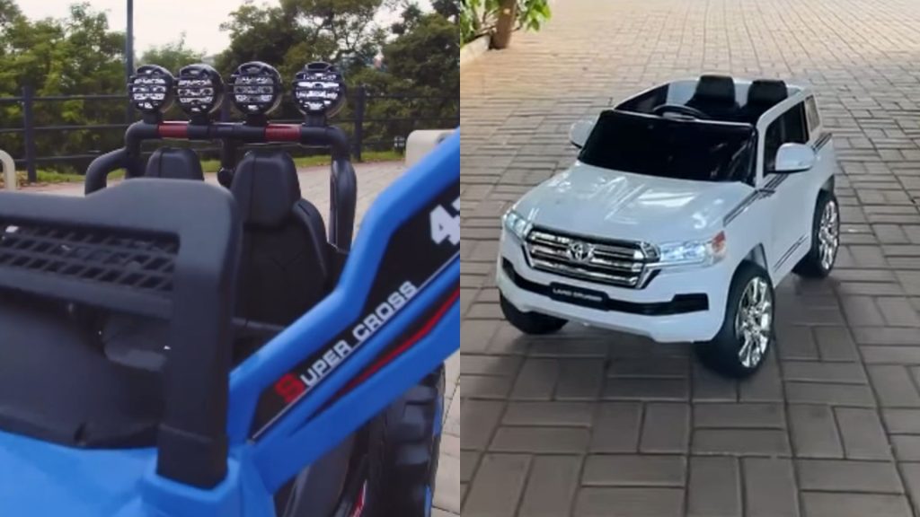 Suspeito tentava comprar carros elétricos infantis.