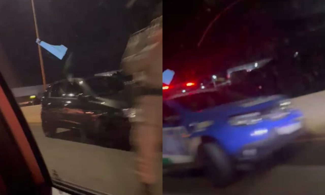 Acidente mobilizou a PM e travou o trânsito.