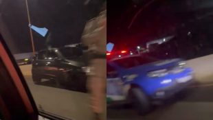 Acidente mobilizou a PM e travou o trânsito.