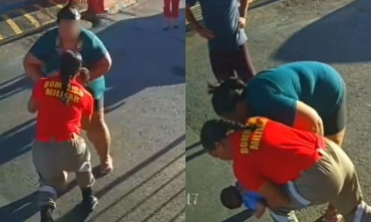 Momento do resgate ao bebê foi registrado em vídeo.