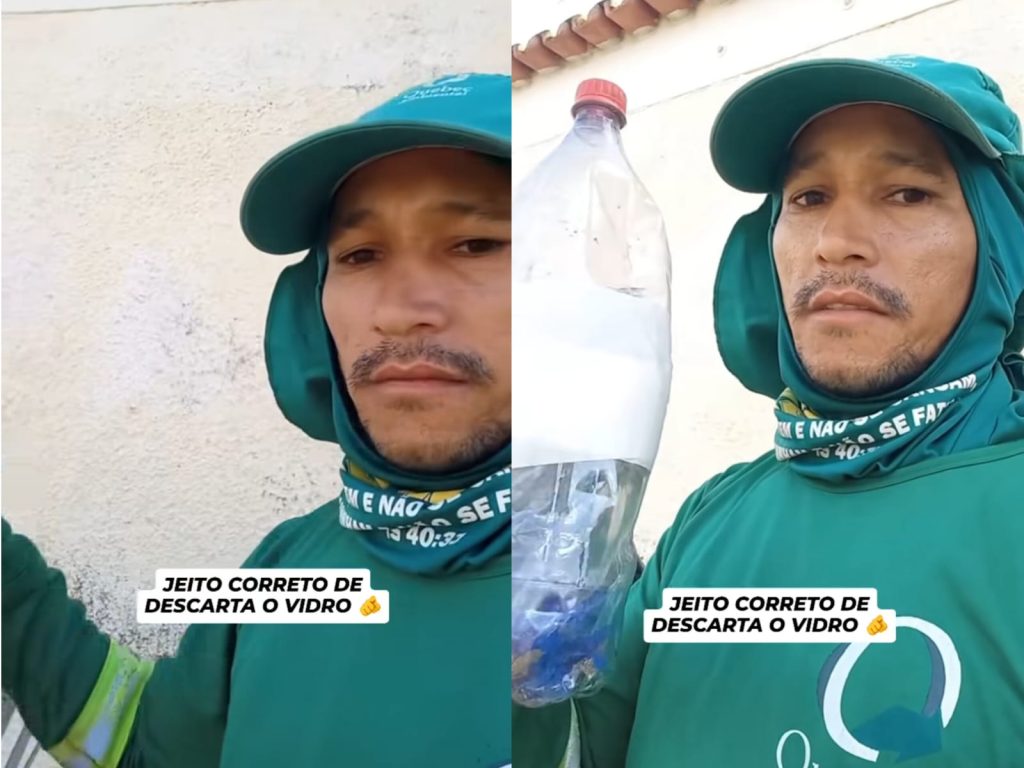 Gari ensina a maneira correta de descartar os vidros (assim evita acidentes)