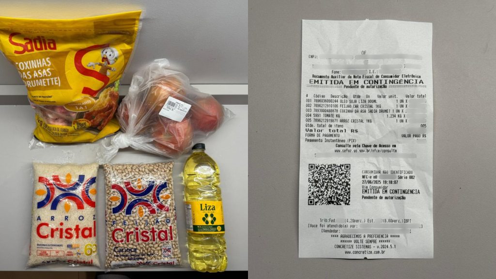 Moradora ficou surpresa com os valores do supermercado.