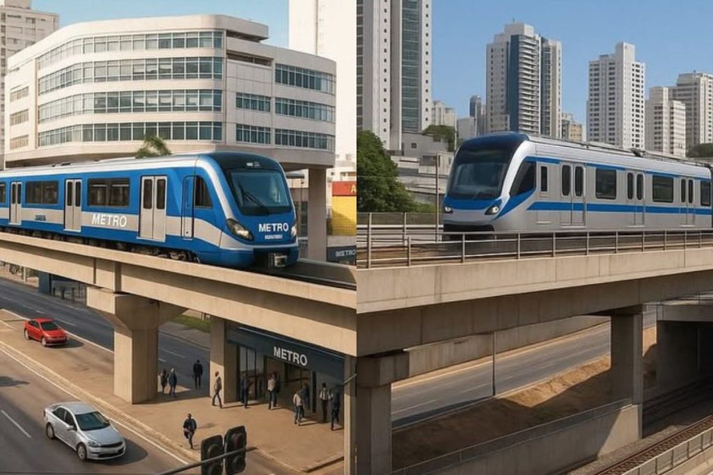 IA imagina como seria Goiânia com metrô e acende discussão em rede social: “demoraria 50 anos”