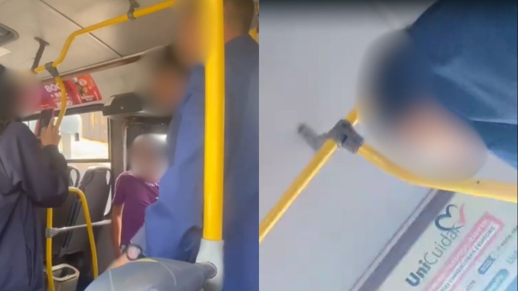Vídeo registrou o momento em que passageiros expulsaram o homem após o flagrante.