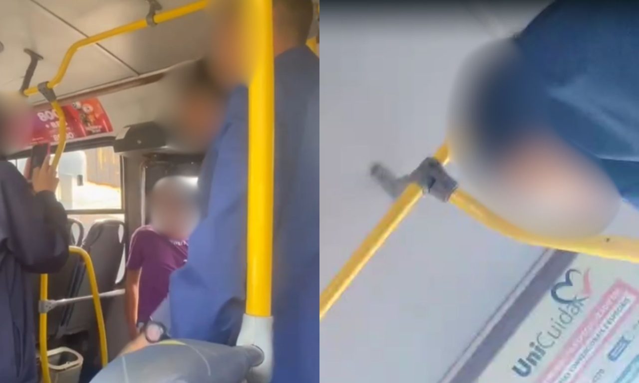 Vídeo registrou o momento em que passageiros expulsaram o homem após o flagrante.