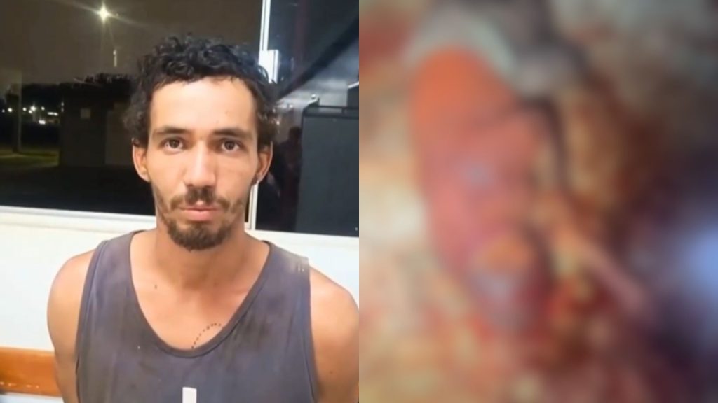 Tio do suspeito foi encontrado ensanguentado.