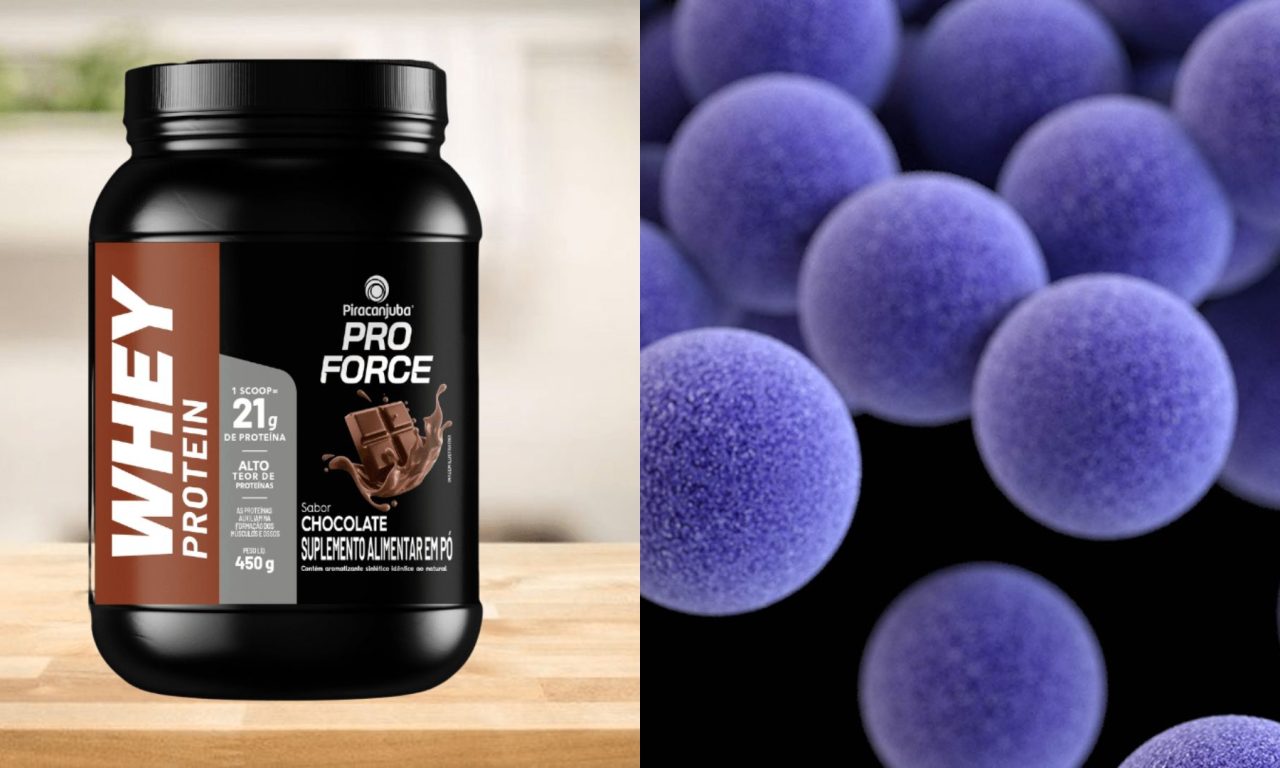 Altos níveis da bactéria Staphylococcus aureus foram identificados em Whey Protein.