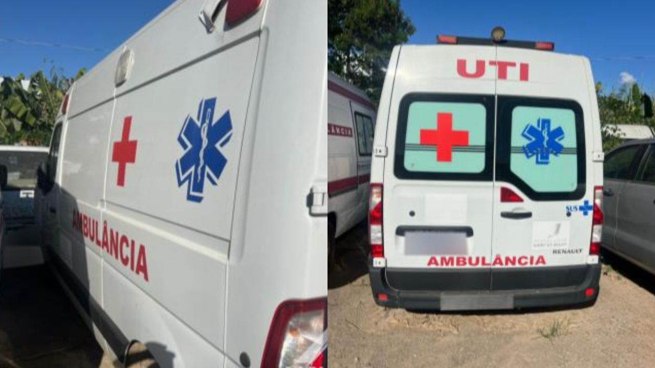 Ambulância pode ser arrematada no leilão. (Foto: Reprodução/MGL Leilões)