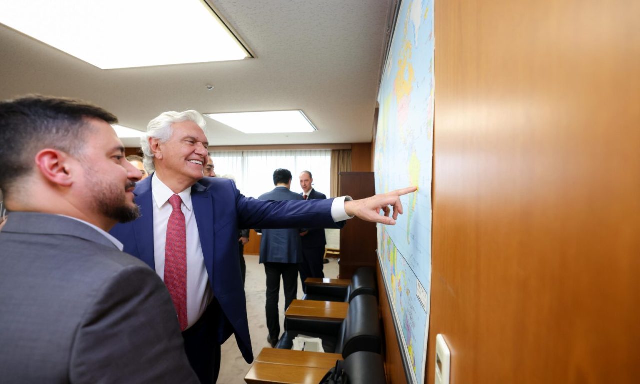 Caiado durante a viagem ao Japão.