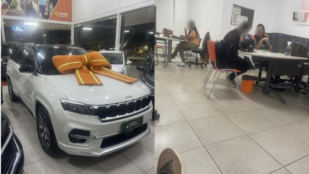 Caso ocorreu na Localiza Seminovos de Anápolis. (Foto: Reprodução)