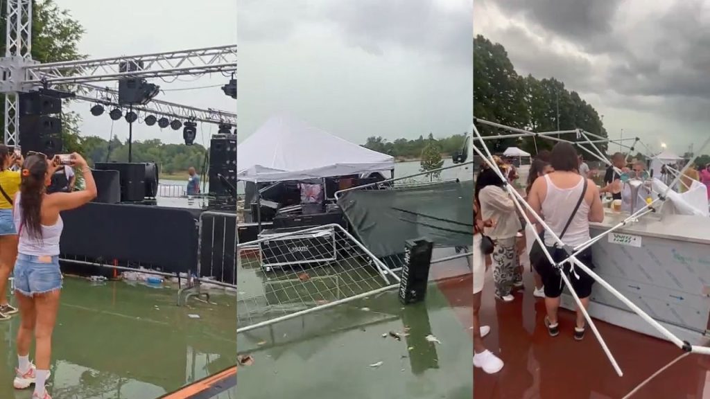 Chuva de granizo acabou com o show. (Foto: Reprodução)