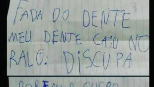 Criança deixa bilhete sincero para "fada do dente" após acidente
