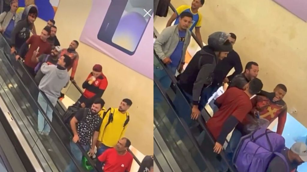 Entregadores por app protestaram no Brasil Park Shopping. (Foto: Reprodução)