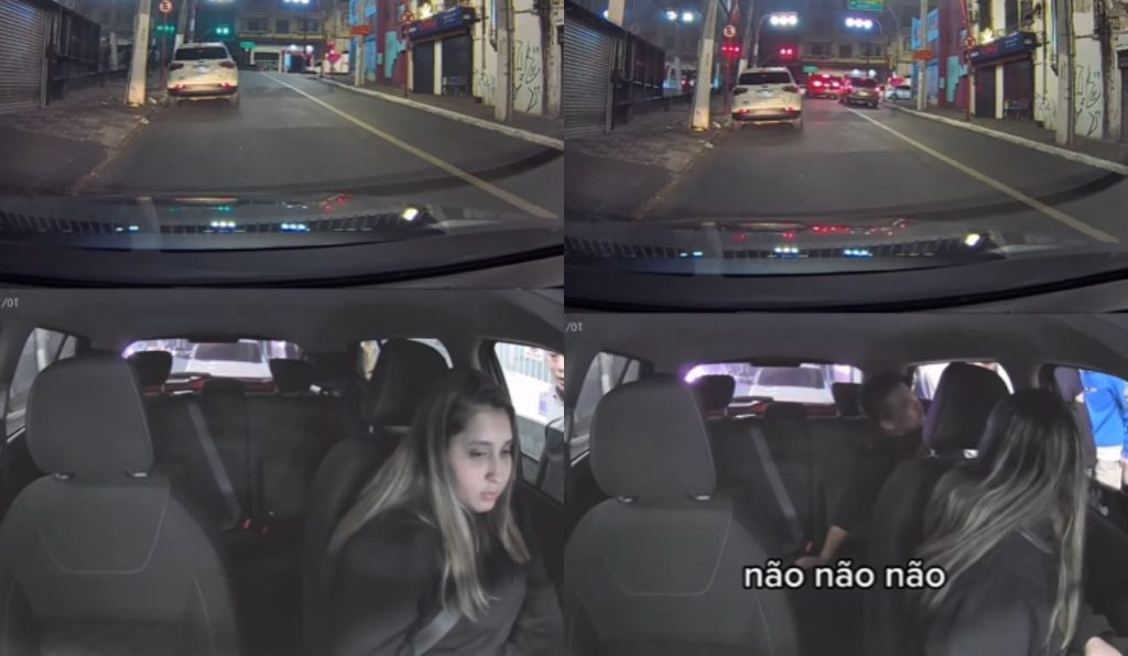 Motorista de aplicativo entra em desespero ao ver a situação do passageiro: “mete marcha”