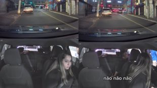 Motorista de aplicativo entra em desespero ao ver a situação do passageiro: “mete marcha”