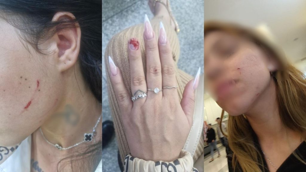 Mulheres brigaram no cinema do Buriti Shopping. (Foto: Reprodução)