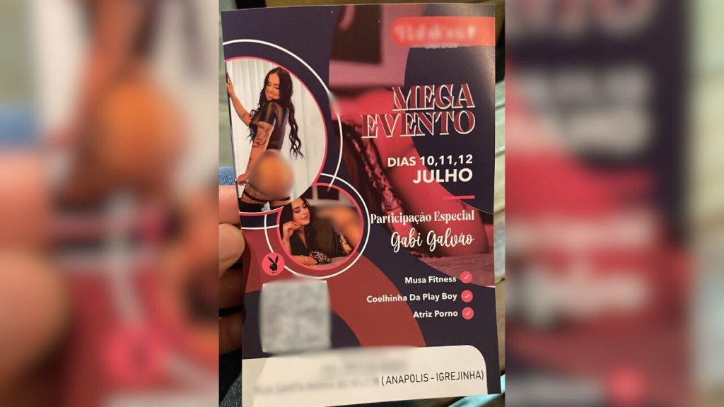 Panfleto de festa adulta foi visto em Anápolis. (Foto: Reprodução)