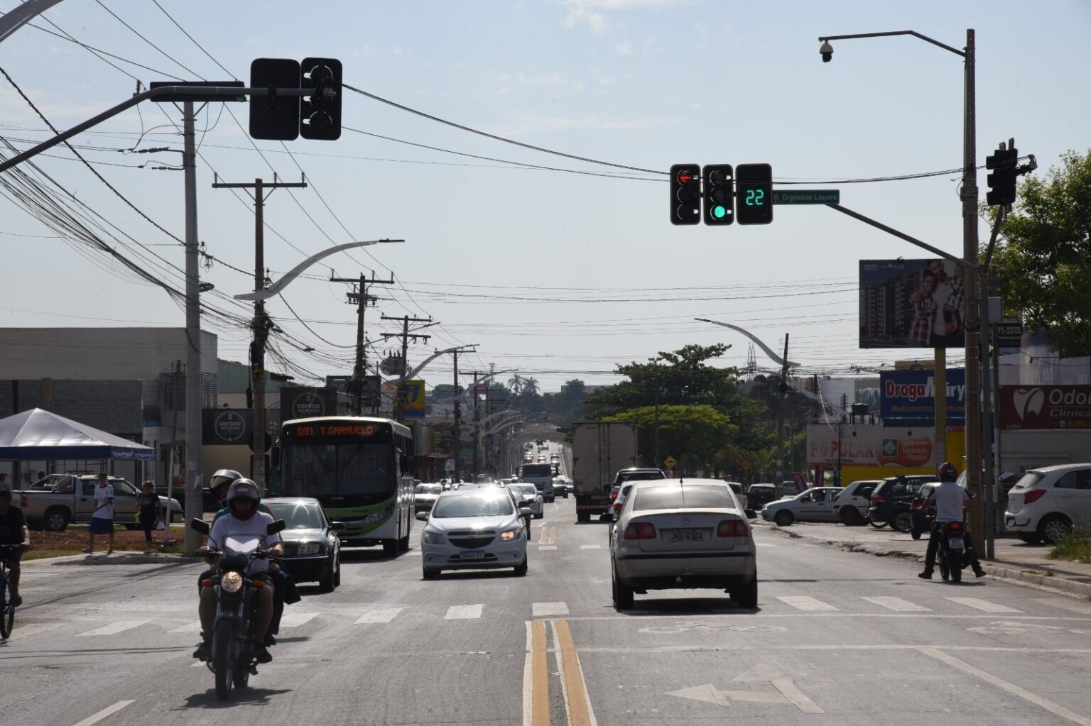 Trânsito em Aparecida de Goiânia. (Foto: Jhonney Macena/Prefeitura de Aparecida de Goiânia)