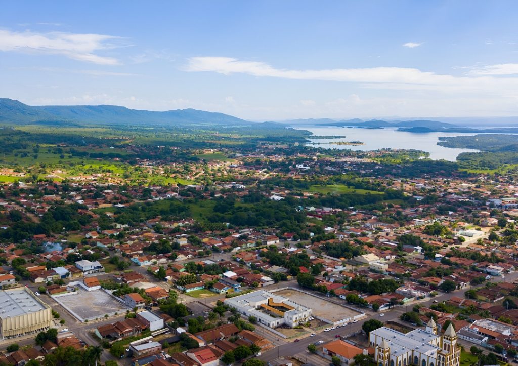 Vista aérea de Minaçu, em Goiás. (Foto: Reprodução/Wikimedia Commons)