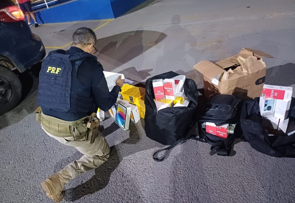 Carga foi apreendida em uma fiscalização da PRF em Anápolis. (Foto: Divulgação)