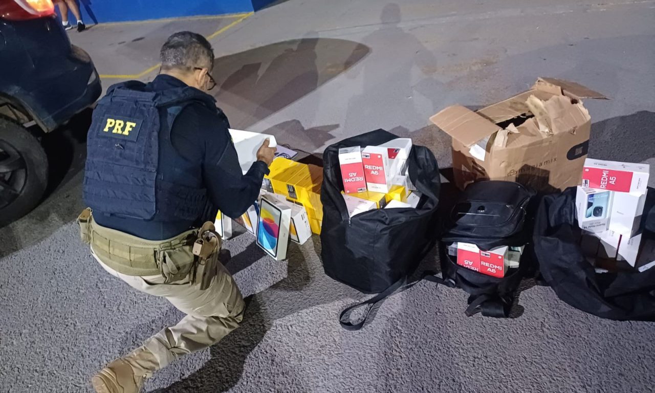 Carga foi apreendida em uma fiscalização da PRF em Anápolis. (Foto: Divulgação)