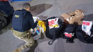 Carga foi apreendida em uma fiscalização da PRF em Anápolis. (Foto: Divulgação)