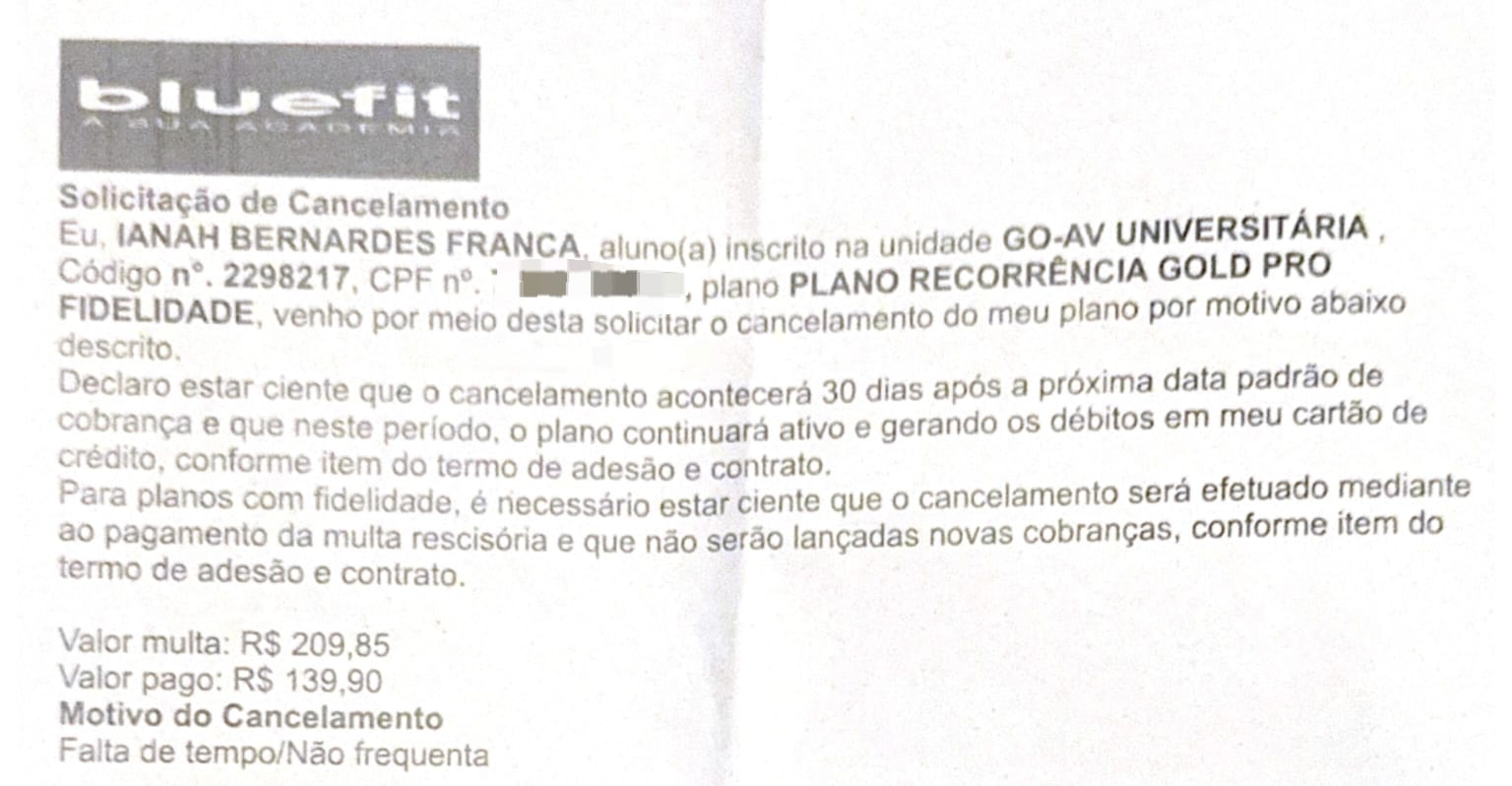 Ianah alegou ter sido coagida a assinar o termo de cancelamento. (Foto: Arquivo Pessoal)