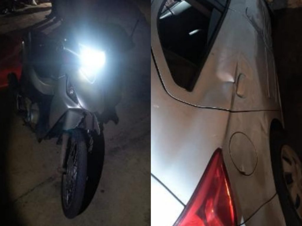 Motorista do carro subtraiu moto e celular da vítima como "garantia" de pagamento. (Foto: Reprodução)