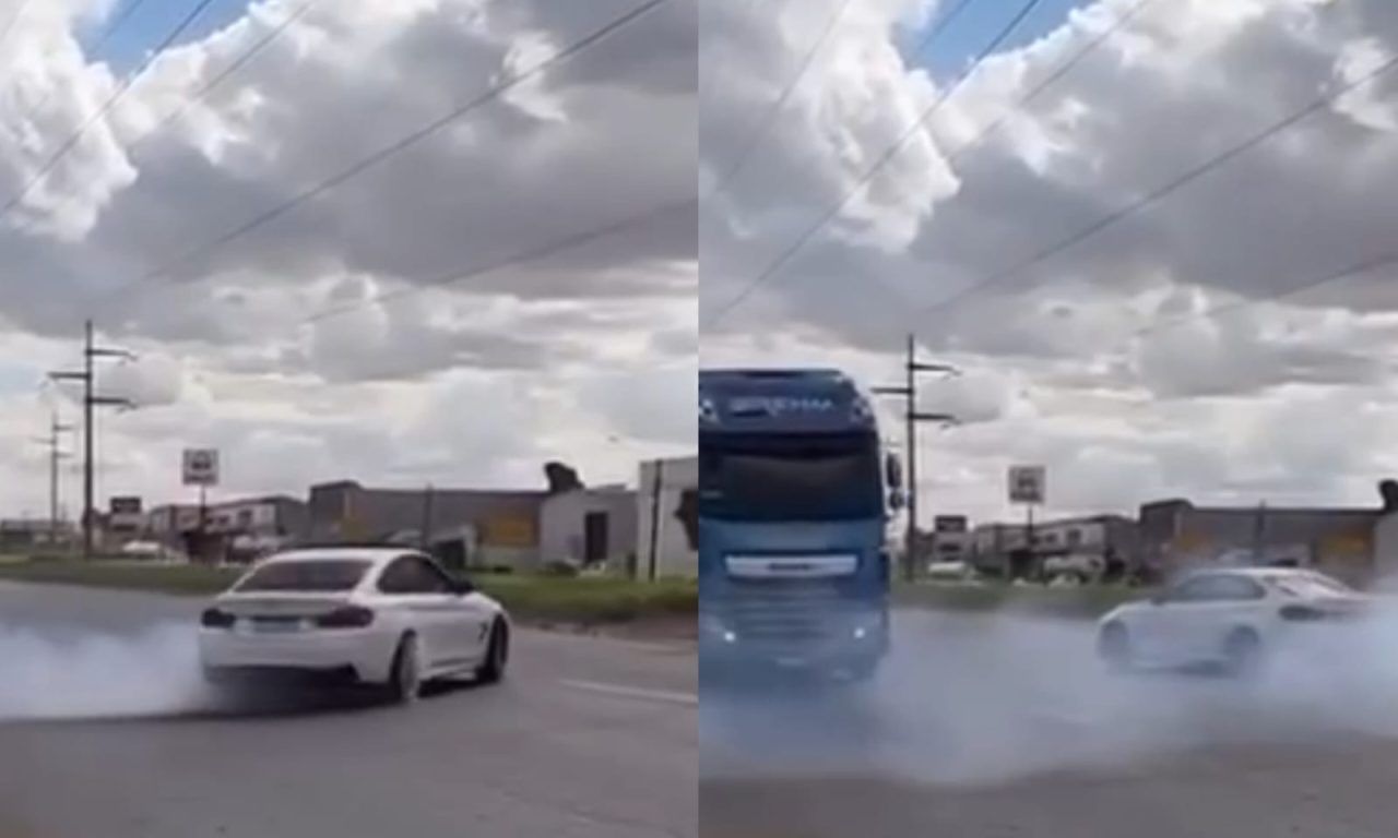 Imagens do motorista fazendo manobras perigosas em carro de luxo viralizaram nas redes sociais. (Foto: Reprodução)